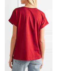 Balmain Metallic Appliqud Cotton Jersey T Shirt