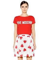 Love Moschino Printed Cotton Jersey T Shirt