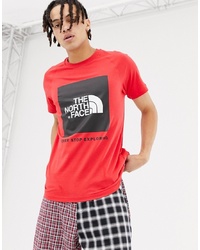 The North Face Raglan Red Box T Shirt In Red