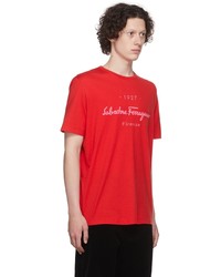 Salvatore Ferragamo Red 1927 Signature T Shirt