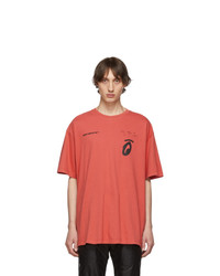 Off-White Red And Black Oversized Splitted Arrows T Shirt