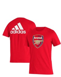 adidas Red Arsenal Three Stripe T Shirt