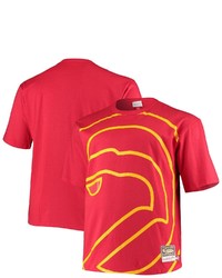 Mitchell & Ness Red Atlanta Hawks Big Tall Face T Shirt