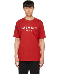 Balmain Red Cotton T Shirt