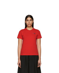 Comme Des Garcons Play Red Double Heart T Shirt