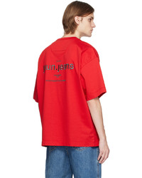Juun.J Red Embroidered T Shirt
