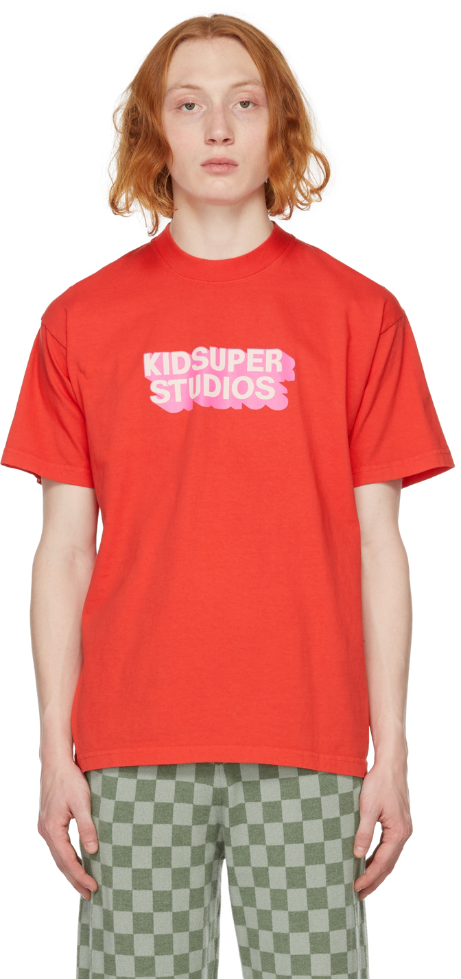 Kid Super Red Logo T Shirt, $45 | SSENSE | Lookastic