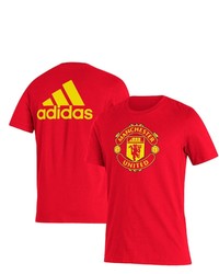 adidas Red Manchester United Three Stripe T Shirt At Nordstrom