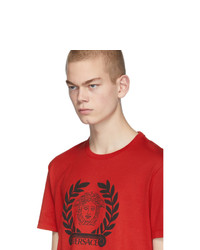 Versace Red Medusa Laurel T Shirt