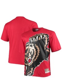 Mitchell & Ness Red Memphis Grizzlies Big Tall Face T Shirt