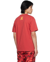 BAPE Red Printed T Shirt