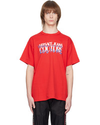 VERSACE JEANS COUTURE Red Printed T Shirt