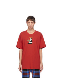 Doublet Red Puppet Animal Embroidery T Shirt
