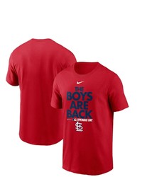 Nike Red St Louis Cardinals 2021 Opening Day Phrase T Shirt