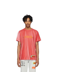 Heron Preston Red Tie Dye Spray Style T Shirt