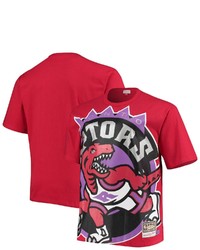 Mitchell & Ness Red Toronto Raptors Big Tall Face T Shirt