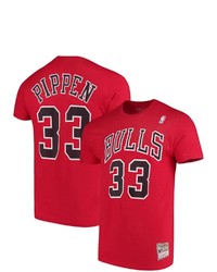 Mitchell & Ness Scottie Pippen Red Chicago Bulls Hardwood Classics Name Number Player T Shirt At Nordstrom