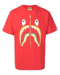 A Bathing Ape Shark Print Cotton T Shirt