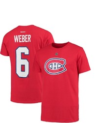 Reebok Shea Weber Red Montreal Canadiens Name Number T Shirt