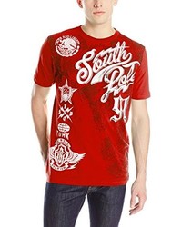 Southpole Foil And Screen Print T Shirt With 91 Logo And Graphics
