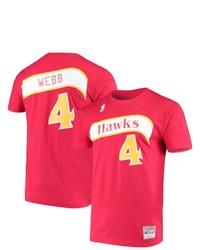 Mitchell & Ness Spud Webb Red Atlanta Hawks Hardwood Classics Name Number T Shirt At Nordstrom