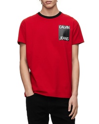 Calvin Klein Jeans Stacked Logo Ringer T Shirt