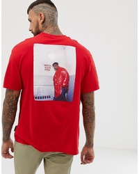 Bershka T Shirt In Red With Notorious Big Back Print