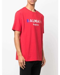 Balmain Tie Dye Logo Print T Shirt