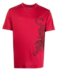Emporio Armani Tiger Print Short Sleeve T Shirt