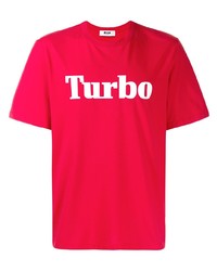 MSGM Turbo Slogan Print T Shirt
