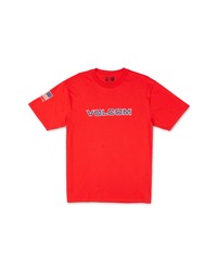 Volcom Wordmark Short Sleeve Cotton T Shirt In Red At Nordstrom