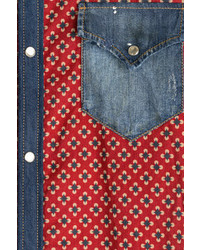 DSQUARED2 Printed Cotton Shirt With Denim