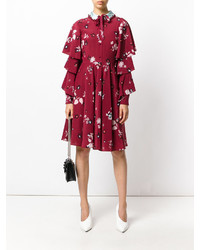 Valentino Crepe De Chine Floral Print Dress