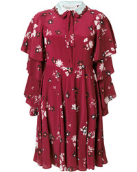 Valentino Crepe De Chine Floral Print Dress