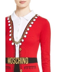 Moschino Trompe Loeil Suit Print Dress