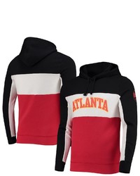 Junk Food Blackwhite Atlanta Hawks Wordmark Colorblock Fleece Pullover Hoodie