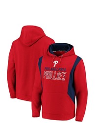 FANATICS Branded Red Philadelphia Phillies Iconic Fleece Colorblock Pullover Hoodie