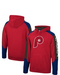 Mitchell & Ness Red Philadelphia Phillies Fusion Fleece Pullover Hoodie