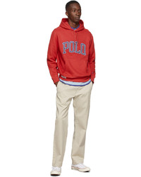 Polo Ralph Lauren Red Rl Fleece Logo Hoodie
