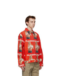 Soulland Red Playboy Edition Corduroy Terry Jacket