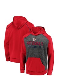 FANATICS Branded Charcoalred Washington Nationals Game Day Ready Raglan Pullover Hoodie