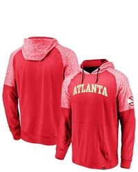 FANATICS Branded Red Atlanta Hawks Made To Move Space Dye Raglan Pullover Hoodie