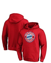 FANATICS Branded Red Bayern Munich Official Logo Pullover Hoodie
