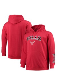 FANATICS Branded Red Chicago Bulls Big Tall Team Wordmark Pullover Hoodie