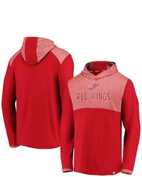 FANATICS Branded Red Detroit Red Wings Iconic Marbled Clutch Pullover Hoodie