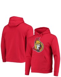 FANATICS Branded Red Ottawa Senators Primary Logo Pullover Hoodie