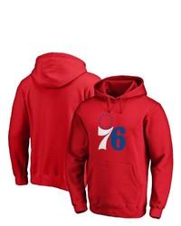 FANATICS Branded Red Philadelphia 76ers Primary Team Logo Pullover Hoodie