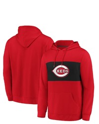 FANATICS Branded Redblack Cincinnati Reds True Classics Team Faux Cashmere Pullover Hoodie