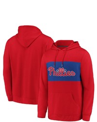 FANATICS Branded Redroyal Philadelphia Phillies True Classics Team Faux Cashmere Tri Blend Pullover Hoodie