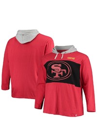 FANATICS Branded Scarlet San Francisco 49ers Big Tall Logo Hoodie Long Sleeve T Shirt